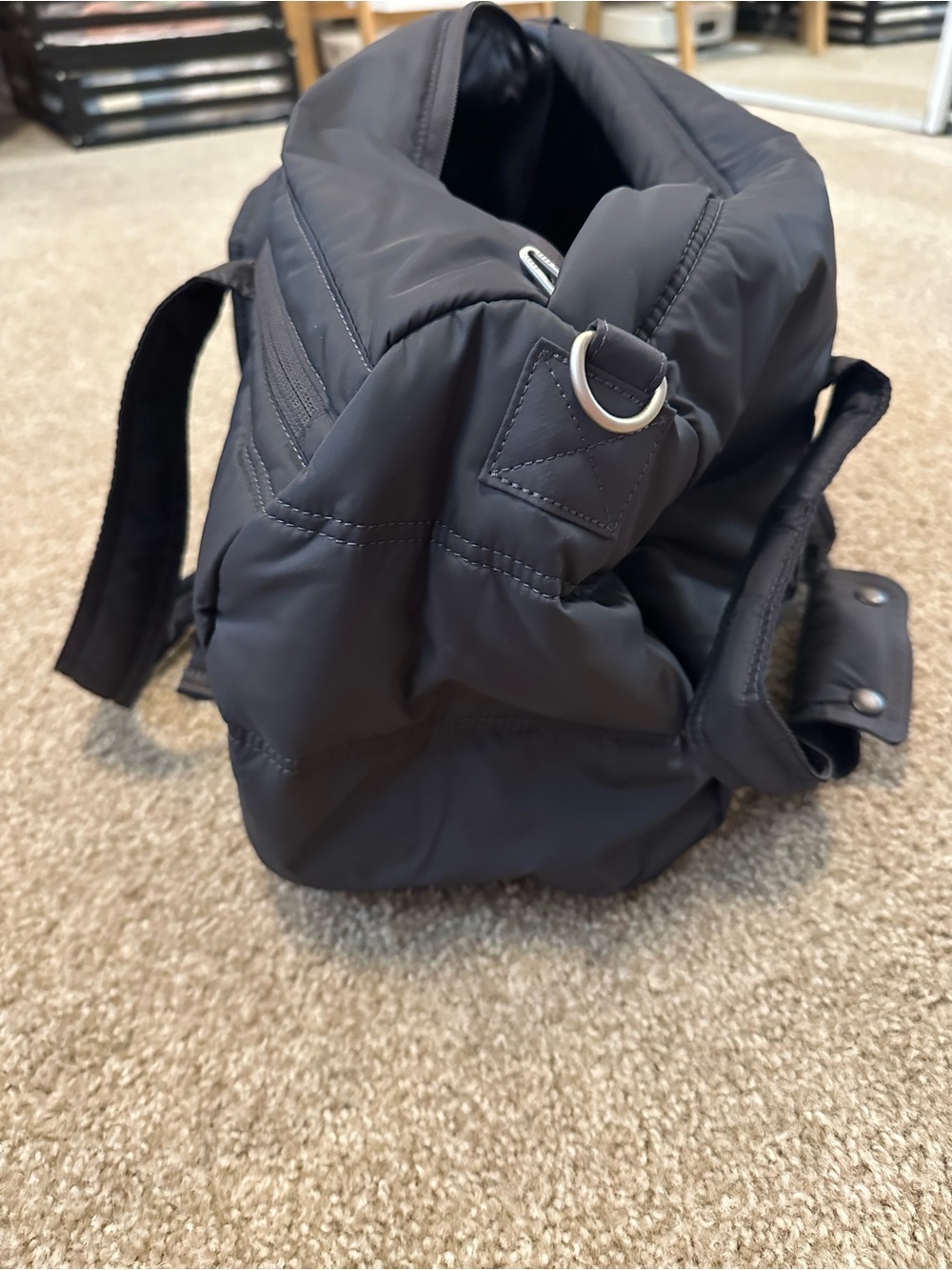 Gymshark Black Quilted Duffel Bag with Top Handles - Picture 3 of 6